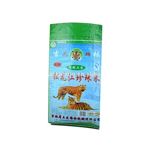 colorful printing and laminated with BOPP film PP woven sacks, bags for rice