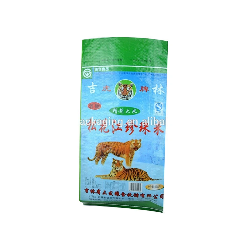 colorful printing and laminated with BOPP film PP woven sacks, bags for rice