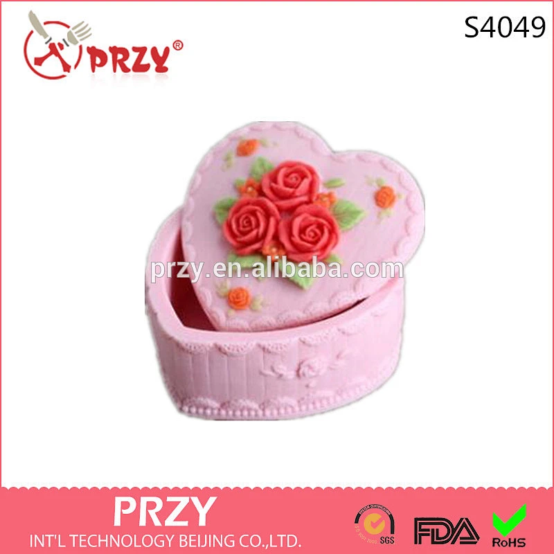 S4049 Heart-shaped solid silicone mold soap box handmade soap gift box chocolate mold