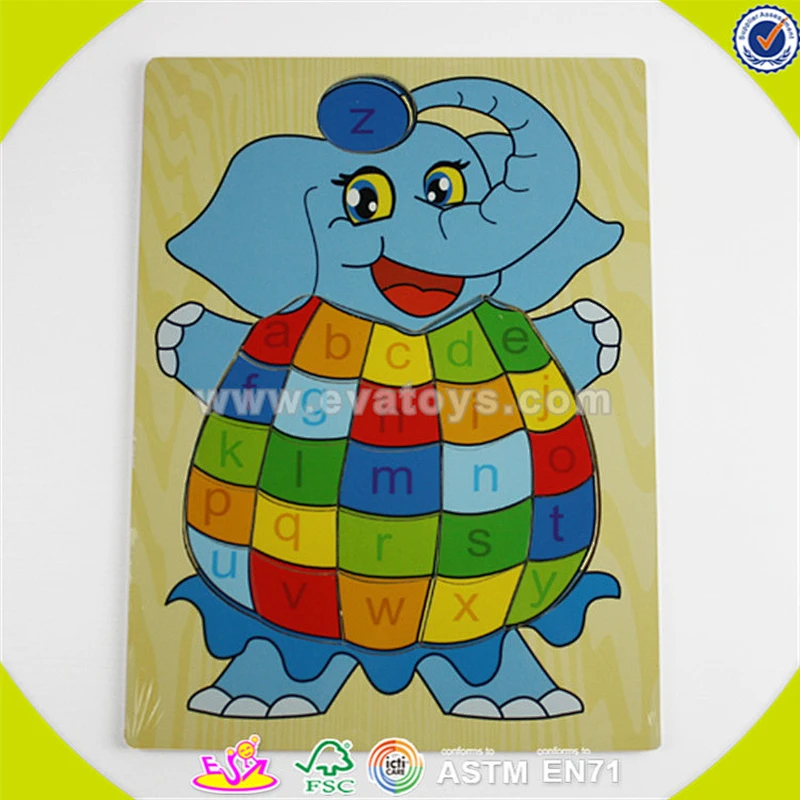 wholesale pretty wooden elephant letters jigsaw toy top kids elephant letters jigsaw toy great toddler puzzle W14B035