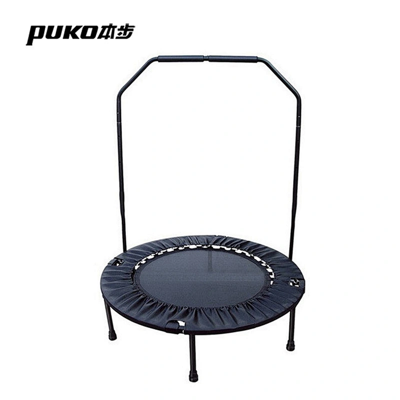 zhejiang factory spring 4-folding gym trampoline with stable handlebar