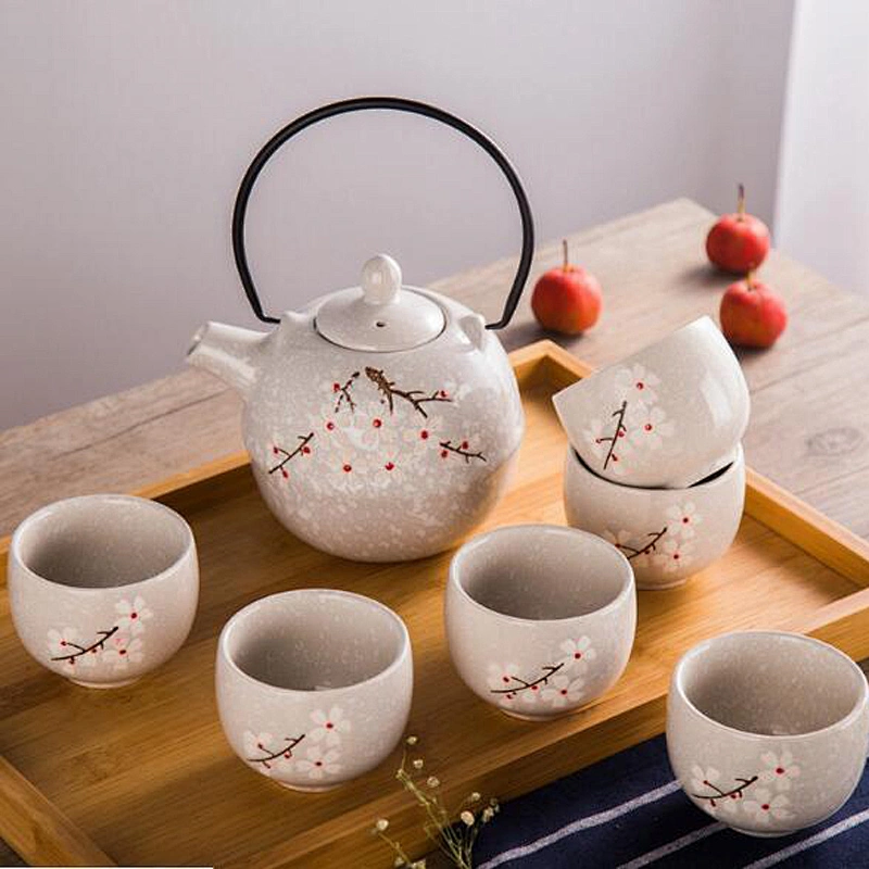 Customized Logo Door Gifts Popular Home Used Porcelain Tea Pot Cup Set  Handmade Ceramic Tea Set