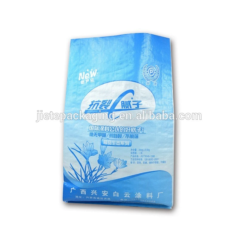 Video introduction, white PP woven bags with logo printing custom design of cement, putty bag