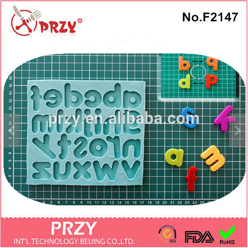 F2147 PRZY alphabet letter silicone mold cake decorating tools