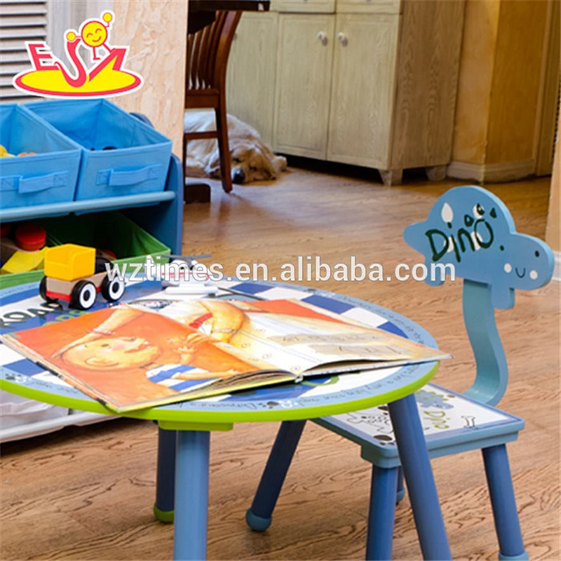 wholesale high quality children wooden table and 2 chairs newly fashionable baby wooden table and 2 chairs W08G153