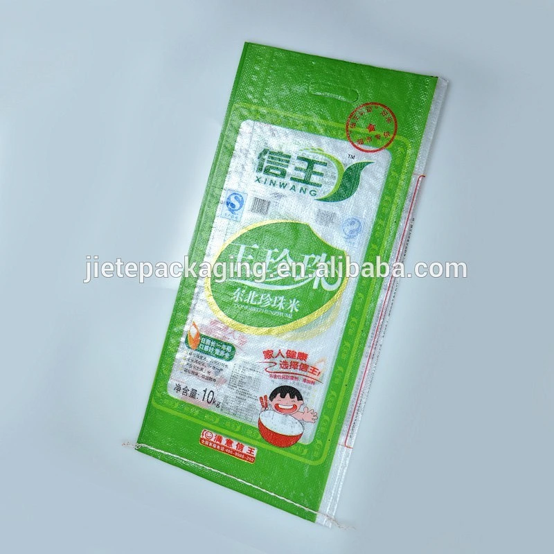 High quality printed with bopp, matt film laminated 50kg 25kg 5kg white transparent pp woven bag for rice packaging