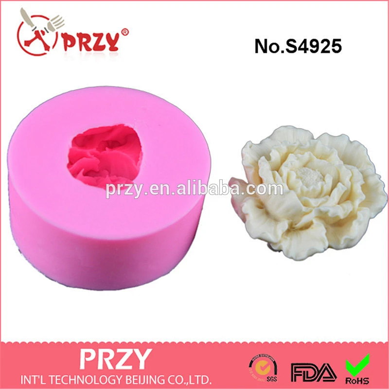S4925 Peony 3d silicone soap mold silicone molds handmade soap molds