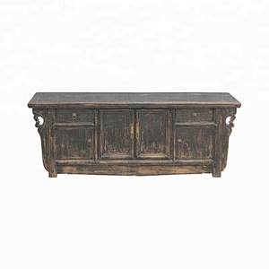 chinese antique rustic lacquered TV console furniture