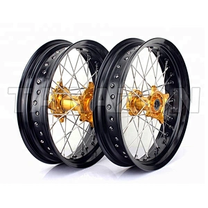 Motorcycle 17 inch CNC aluminum supermoto spoke wheels suit for Honda