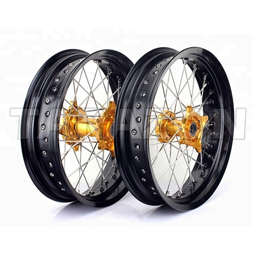 Motorcycle 17 inch CNC aluminum supermoto spoke wheels suit for Honda