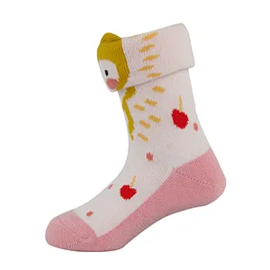 High Quality 3D Knitting Turn Over Vivid Color Animal Baby Girl Socks