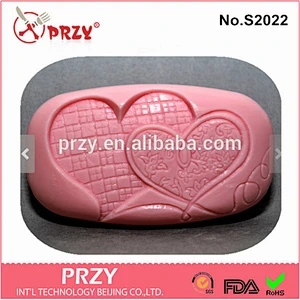 Sweet 2 love hearts shape soap Mold,silicone candle cake mold