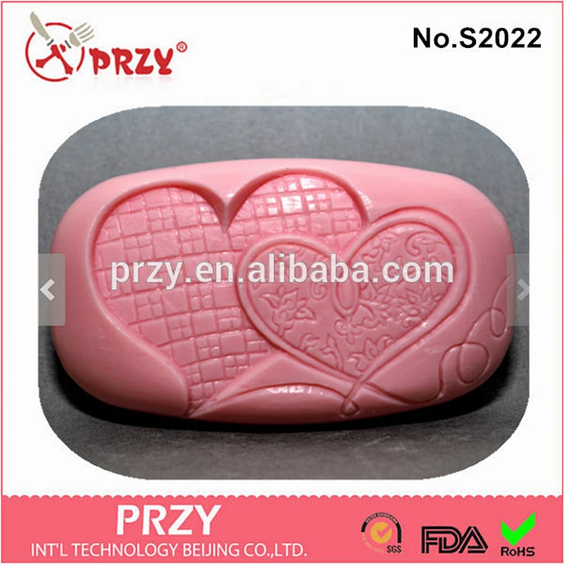Sweet 2 love hearts shape soap Mold,silicone candle cake mold