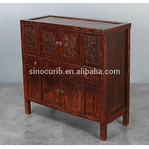 2017 wholesale china furniture antique curio furniture solid wood cabinet