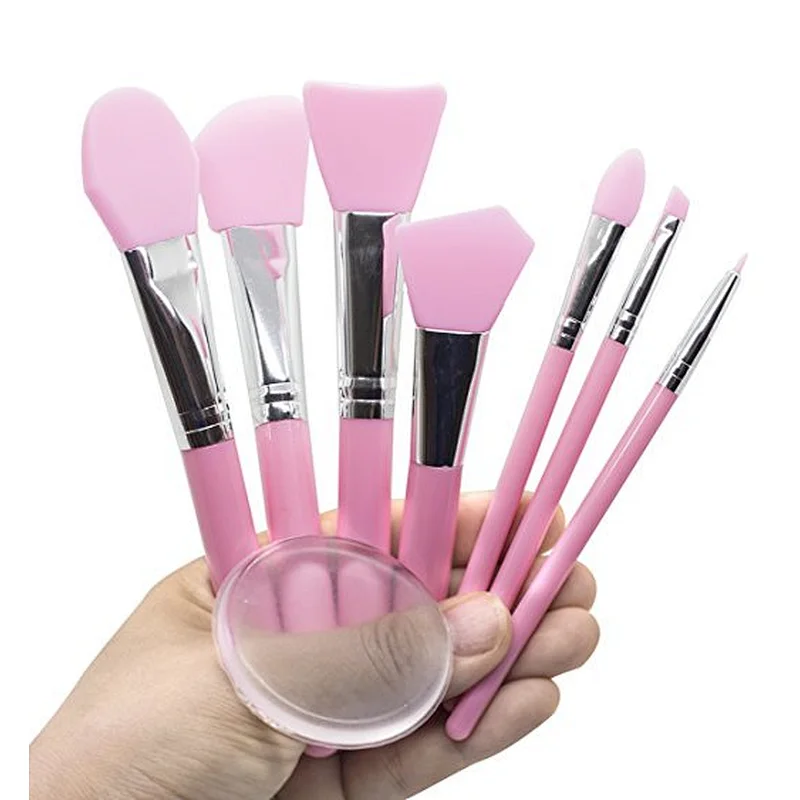 7pcs Clear Silicone Makeup Brush Applicator Sponge Perfect for Eye Blush Lips BB CC Cream