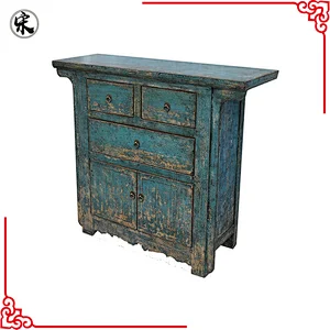 chinese antique distressed storage old lacquered living room furniture
