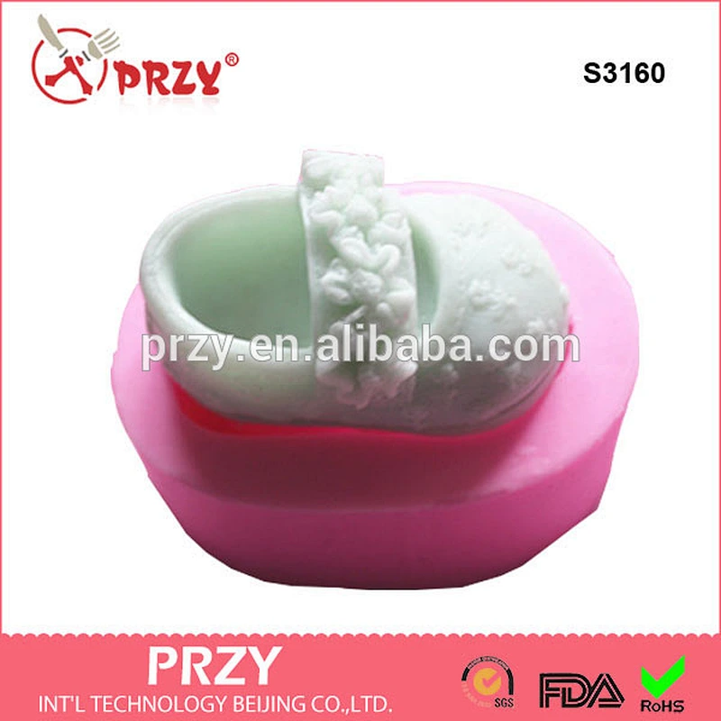 S3160 Custom baby shoes silicone soap mold for soap making baby shoes fondant mould
