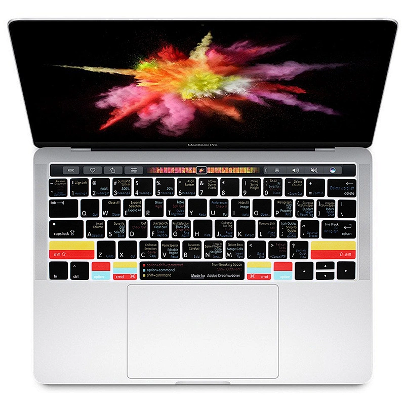 ado be dreamweaver shortcut keyboard protector Hot keys Silicone Keyboard Cover Laptop A1706 A1707 for macbook skin