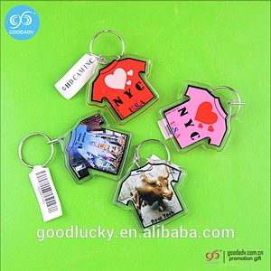 T-shirt plastic acrylic custom keychain rings