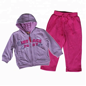 High quality wholesale hooded jacket and cotton pants clothing suit for kids