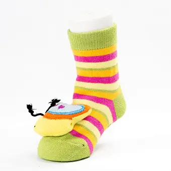 Autumn Winter wholesale kids manufacturers Newborn non slip floor lovely cartoon cat bear coral velvet Baby shoe Socks