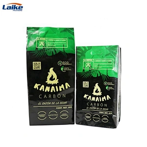 Custom printed double layers kraft paper charcoal packaging bag 4kg 5kg for charcoal briquet