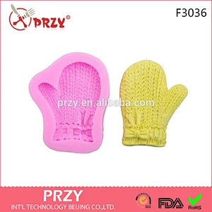 F3036 PRZY Knitted gloves pastry baking silicone cake mold fondant tools DIY liquid cake mold