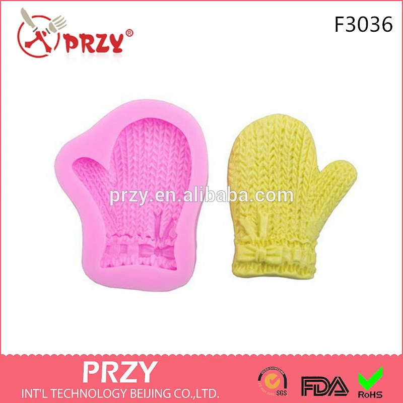 F3036 PRZY Knitted gloves pastry baking silicone cake mold fondant tools DIY liquid cake mold