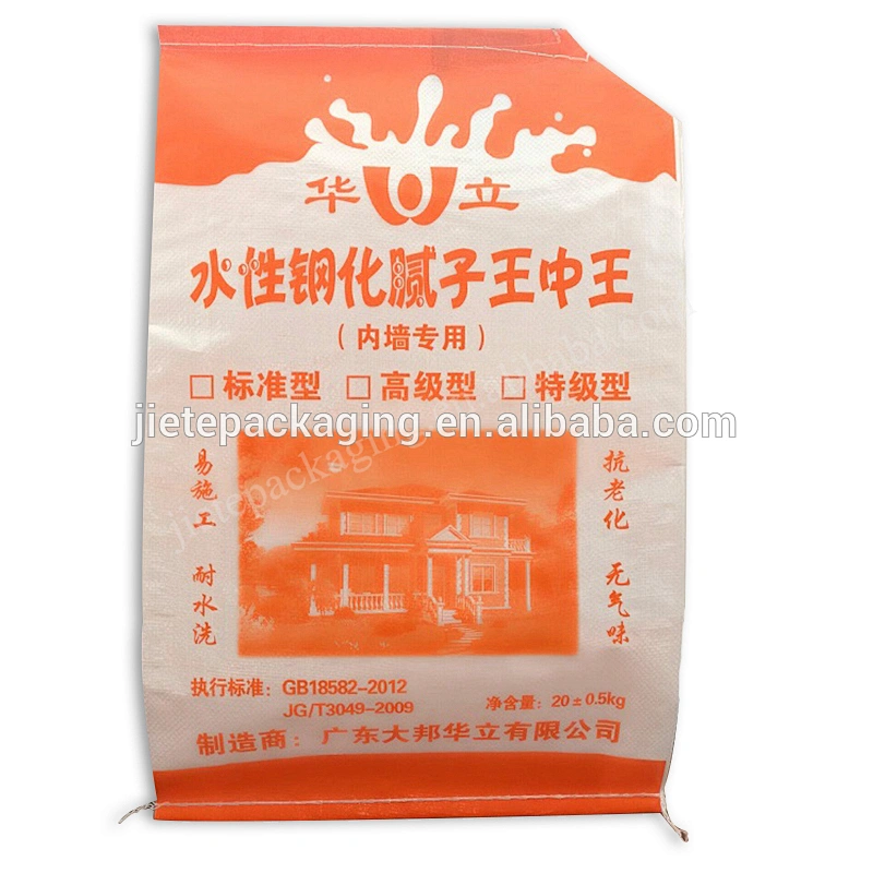 Moistureproof mildew design printing plastic bopp laminated cement packaging bag 20kg