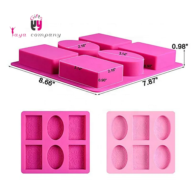 Factory direct selling wholesale Silicone soap molds with round rectangle sharp for soap molds