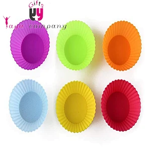 FDA Reusable Food-grade Silicone baking cups with multicolor