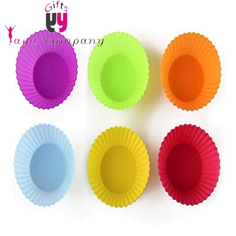 FDA Reusable Food-grade Silicone baking cups with multicolor