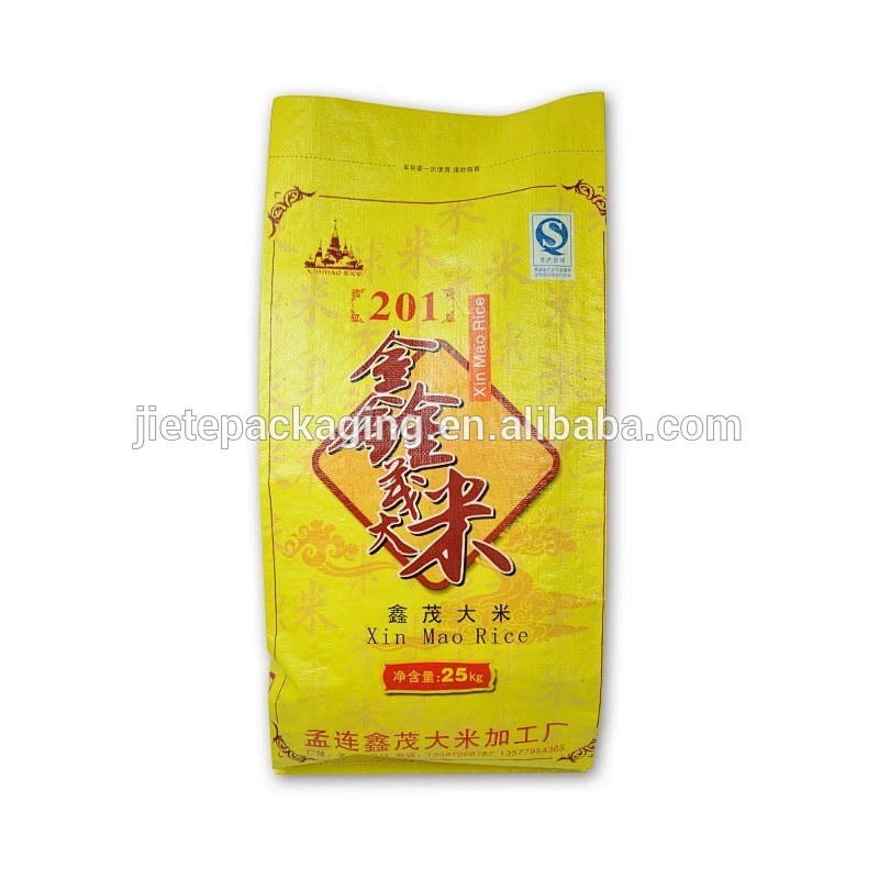 Accept custom order and gravure printing surface handling pp woven bags for rice packaging 25kg