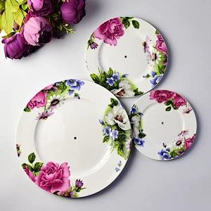 Ceramic Purple flower dish cake plate series for celebration