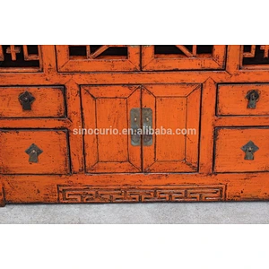 Chinese antique wooden furniture vintage carved shoe rack cabinet