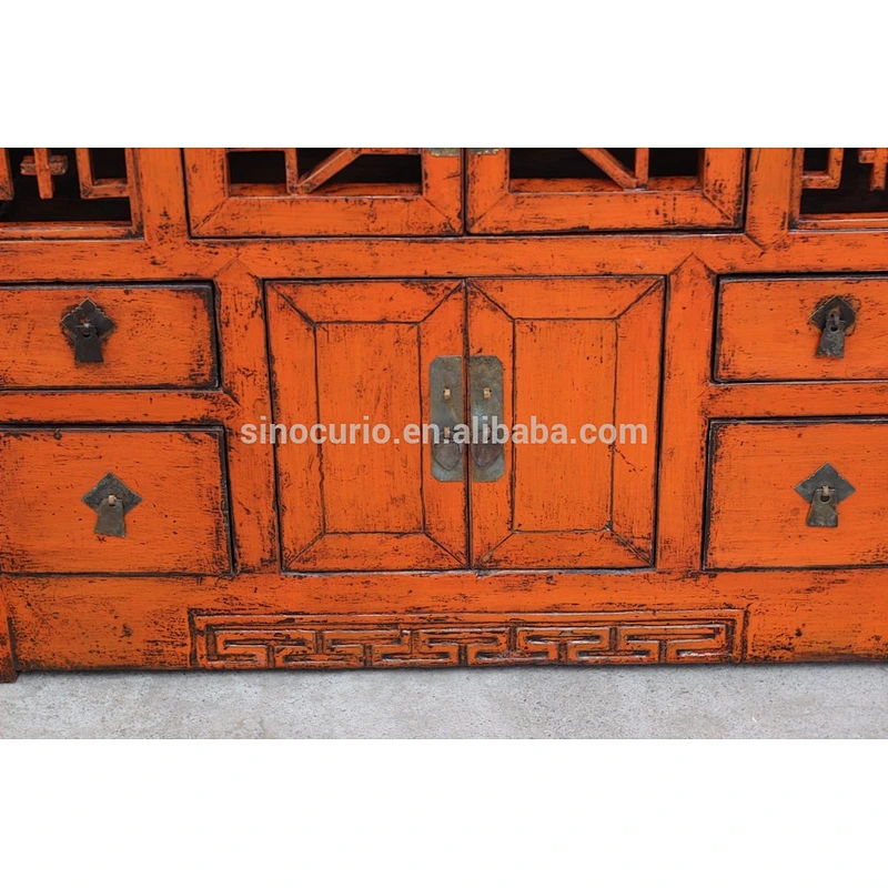 Chinese antique wooden furniture vintage carved shoe rack cabinet