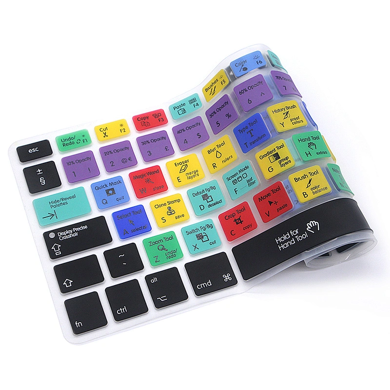 China Ali baba Ado be Photo Shop PS waterproof keyboard protectorSilicone Shortcuts Keyboard Skin for macbook pro 13 cover
