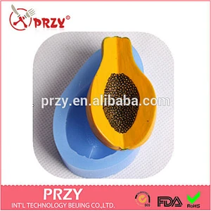F2081 PRZY gum paste fruit pawpaw shape decorative silicone mold
