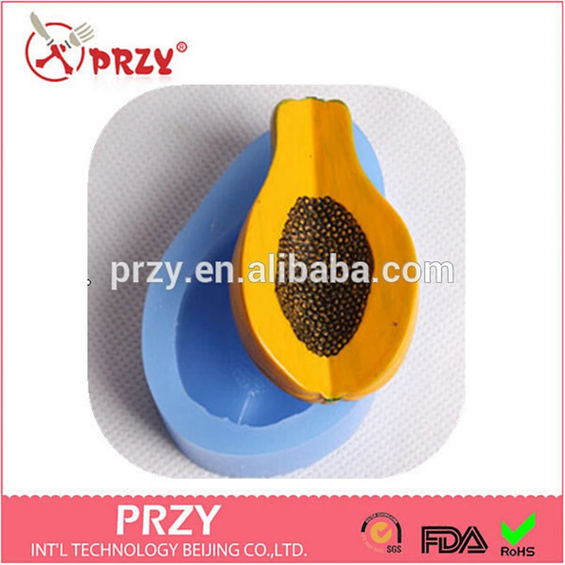 F2081 PRZY gum paste fruit pawpaw shape decorative silicone mold