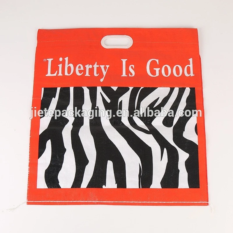 laminated plastic PP woven shopping bag new style with custom color printing