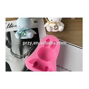 PRZY 2018 new rabbit 2d silicone soap mold food grade handmade soap mould silicone candle mold