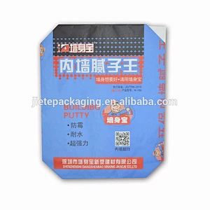 25kg printed interior building putty powder kraft paper bag with valve port