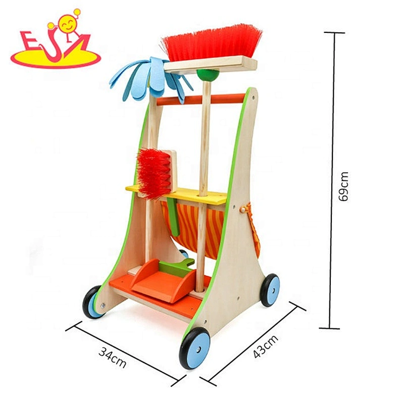 Best sale pretend play toys wooden kids cleaning set for wholesale W10D200