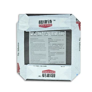 20 kg cube valve mouth paper bag for tile glue, putty powder packaging
