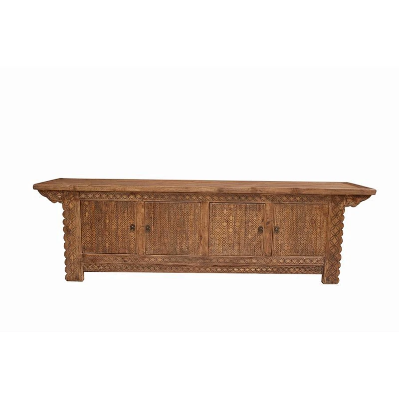 Oriental chinese vintage Qinghai carving furniture.