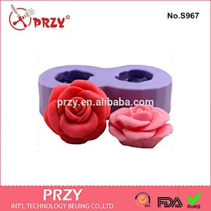 Two roses soap silicone mold /cake decoration for rose