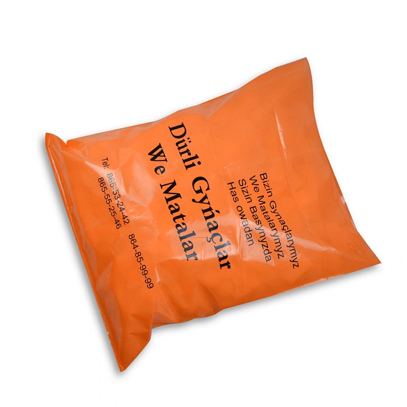 Orange cheap PE plastic garment shopping bag