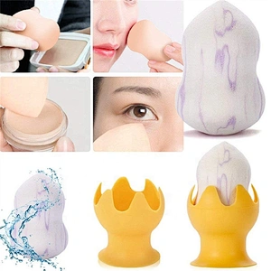 New Wet And Dry Multifunctional Foundation Make Up Puff Marble Makeup Sponge With Holder Egg Shape Cosmetic Shelf