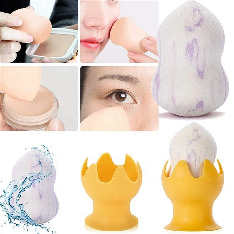 New Wet And Dry Multifunctional Foundation Make Up Puff Marble Makeup Sponge With Holder Egg Shape Cosmetic Shelf