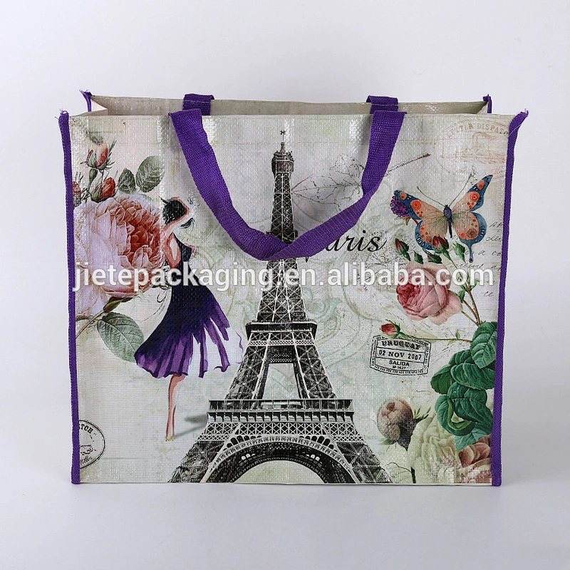 Customized recycle pp woven shopping tote bag
